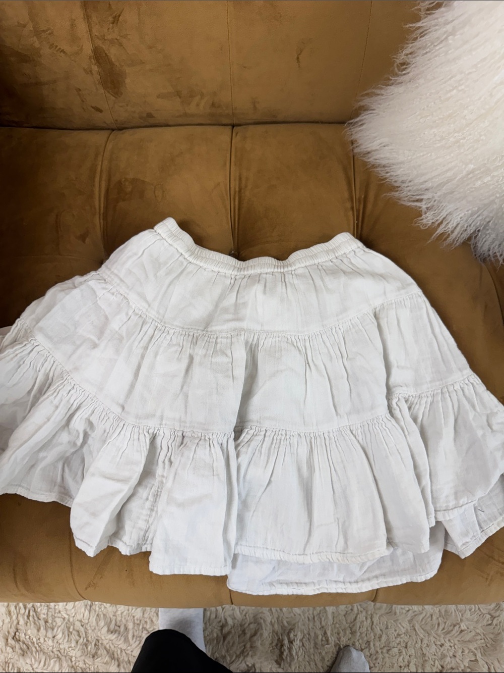 RD Style White Tiered A-Line Mini Skirt